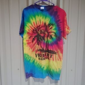 Men's Freeport Bahamas Tie Dye T Shirt Size Medium Psychedelic Hippie Tye Dye